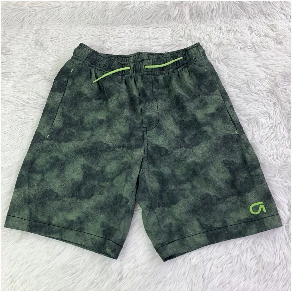 GAP FIT boys Green‎ Camouflage Athletic Shorts